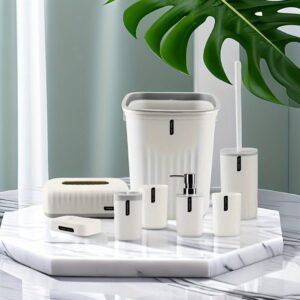 SET ACCESORIOS PARA BAÑO 8 PIEZAS CANECA